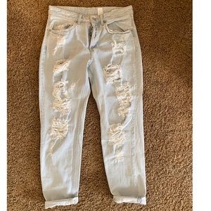 Ripped boyfriend jeans